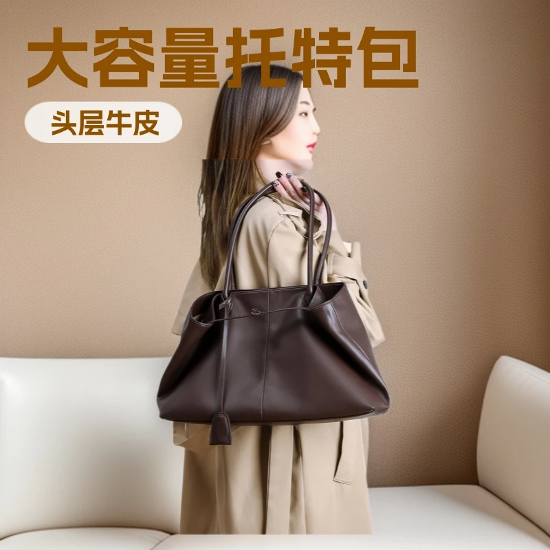 Genuine Leather Designer Tote Bag Large Capacity Crossbody Handbag Versatile Shoulder Bag Factory In Stock European American Ret