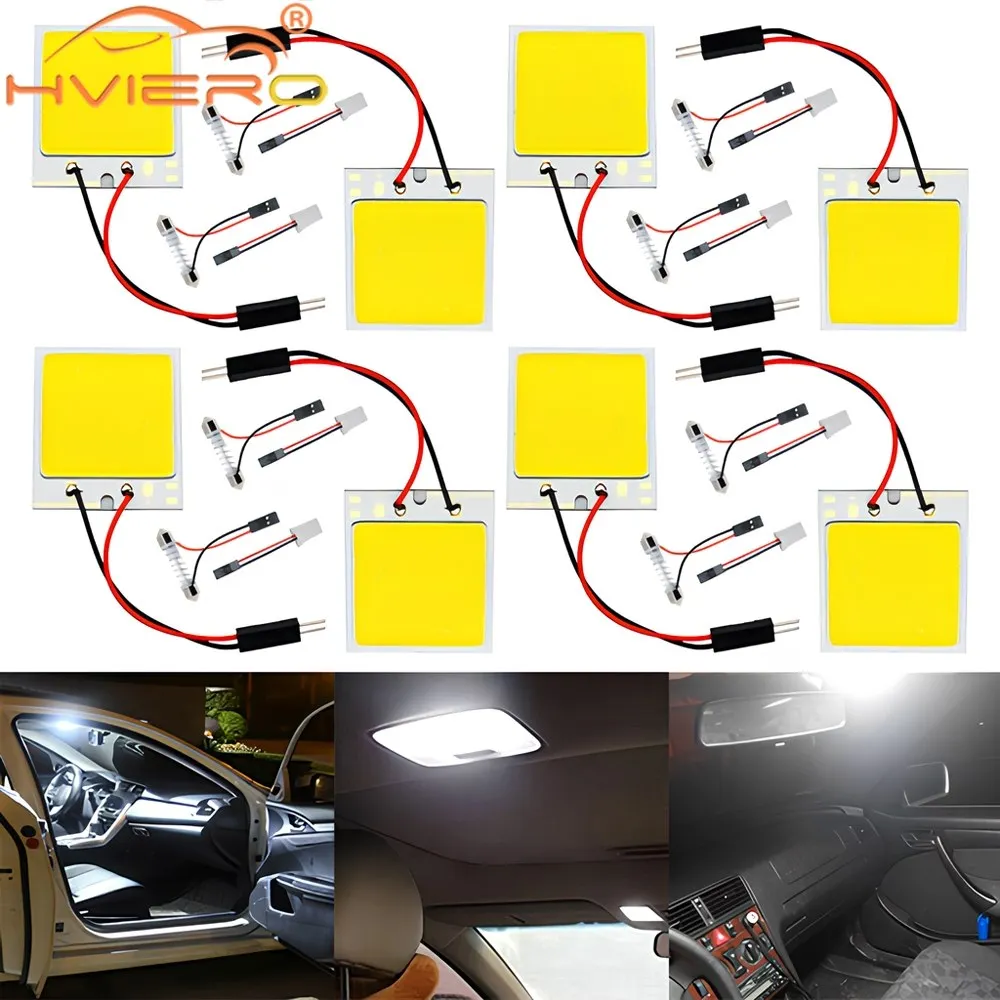 8PCS Auto Interior Reading Bulbs Trunk Festoon Light White T10 COB 16SMD 24SMD 36SMD 48SMD Car Led Clearance License Panel Lamp