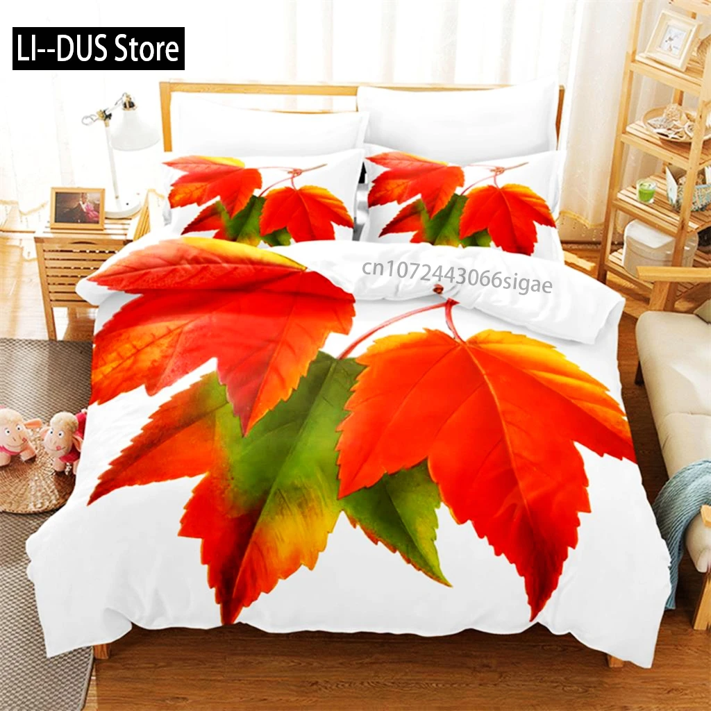 

Leaf Queen Bedding Set Maple Leaf Duvet Cover Set Bedding Digital Printing King Size Duvet Cover Set Bedding Set