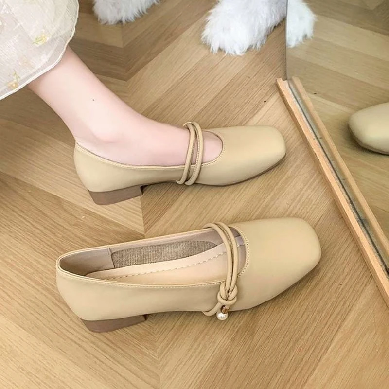 Spring Autumn Gentle Bottom Flat Mary Fairy Skirt Shoes Fashionable Versatile Slip-On Women's Flats Anti-Slip Plant Floral Pa...