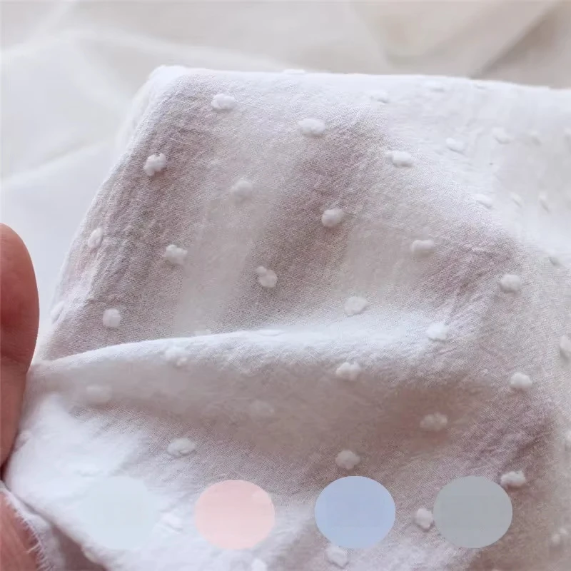 145x50cm 60s Cotton Polka Dot Cut Fabric, Making Summer Women's Blouse and Skirt Handmade Sleeping Wear DIY Cloth