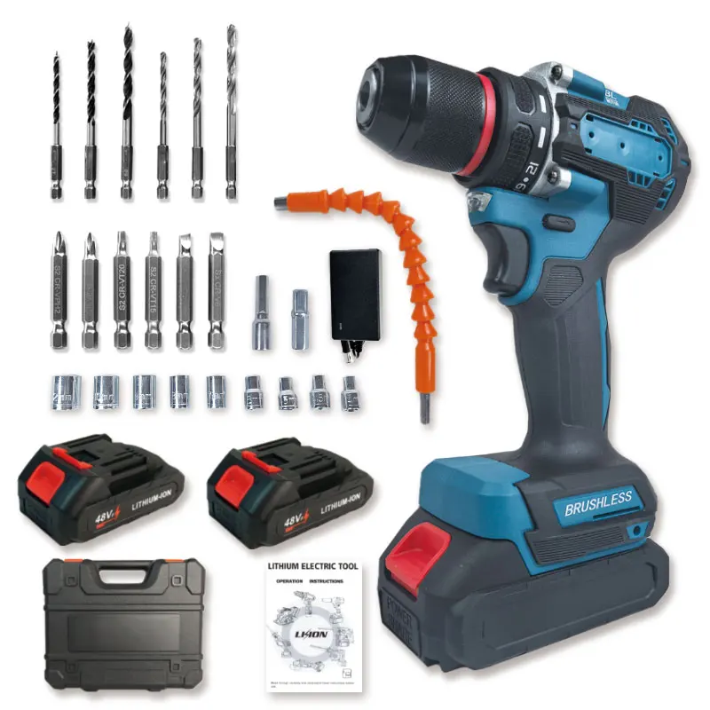 Lithium Ion Mini Drill 600W Cordless Power Tool Multipurpose Tool Box Multifunctional Cordless Motor for Household