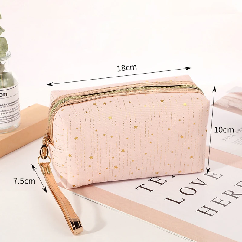 Stamping Makeup Bag Travel Cosmetic Bag Zipper Makeup Bags Cosmetics Organizer Storage Pouch Portable Travel Toiletry Bag