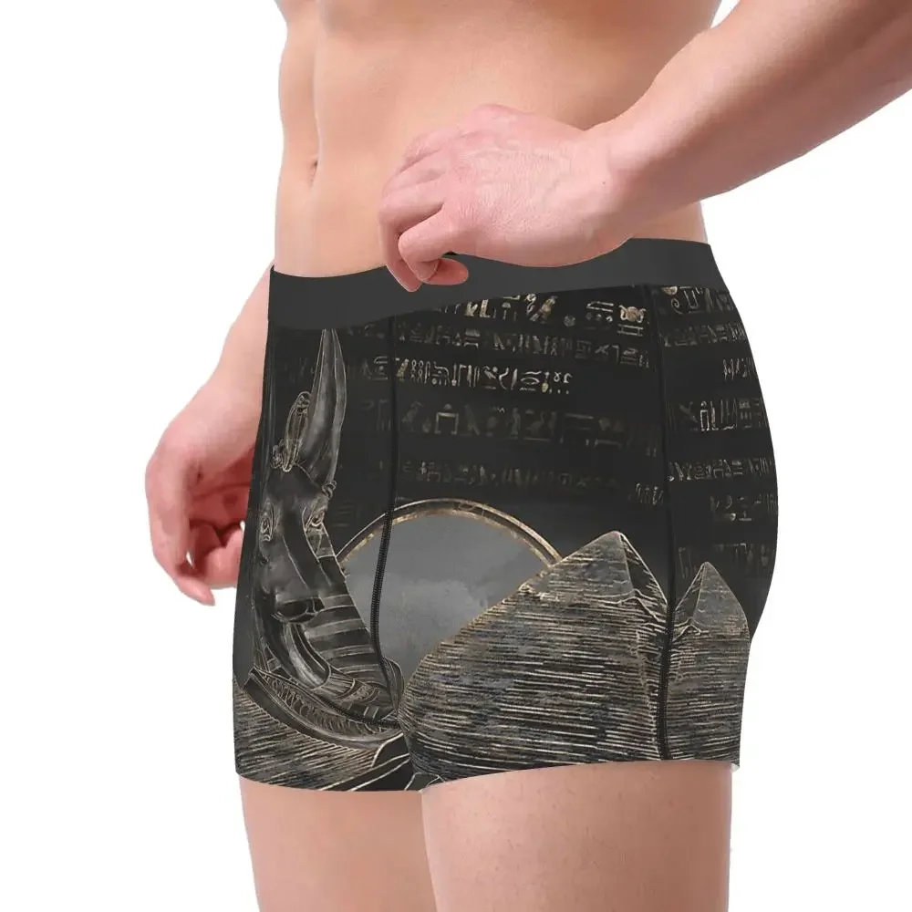 Anubis On Pyramids Landscape Egyptian Egypt Gods Atum Horus Underpants Cotton Underwear Ventilate Shorts Boxer Briefs