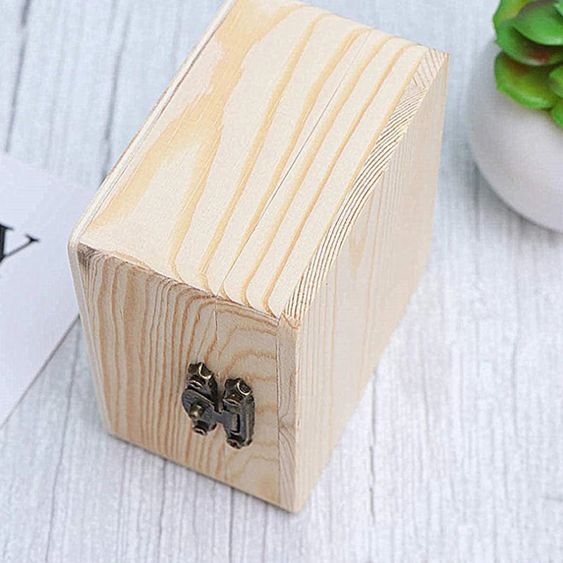 Rectangular Wooden Storage Box Vintage Wooden Box Wooden Gift Packaging Box Flip Type Multi Color Storage Jewelry Necklace Ring