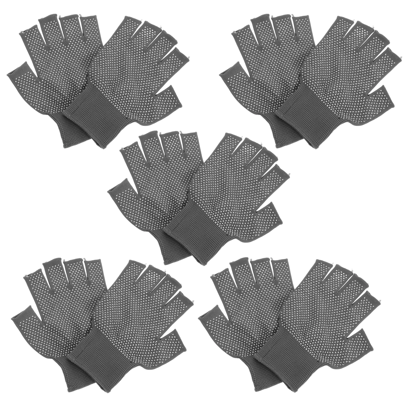 

5 Pairs Anti-slip Finger Gloves Hand Warmer Fingerless Men Winter Bike for Half Work