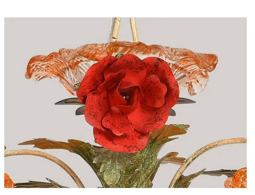 Decora Floral Chandelier Lighting Lustre Originality Hotel Cafe Art Deco Floral Chandelier Stairs Lamp Hanglamp Home Decoration