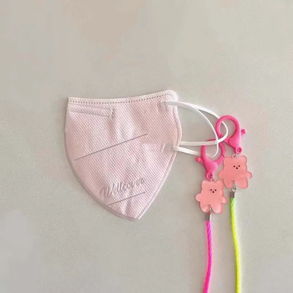 Farbverlauf Bär Hängenden Hals Anti-verloren Gläser Kette Kind Maske Lanyard Sonnenbrille Lanyard Kinder Maske Kette Maske Seil