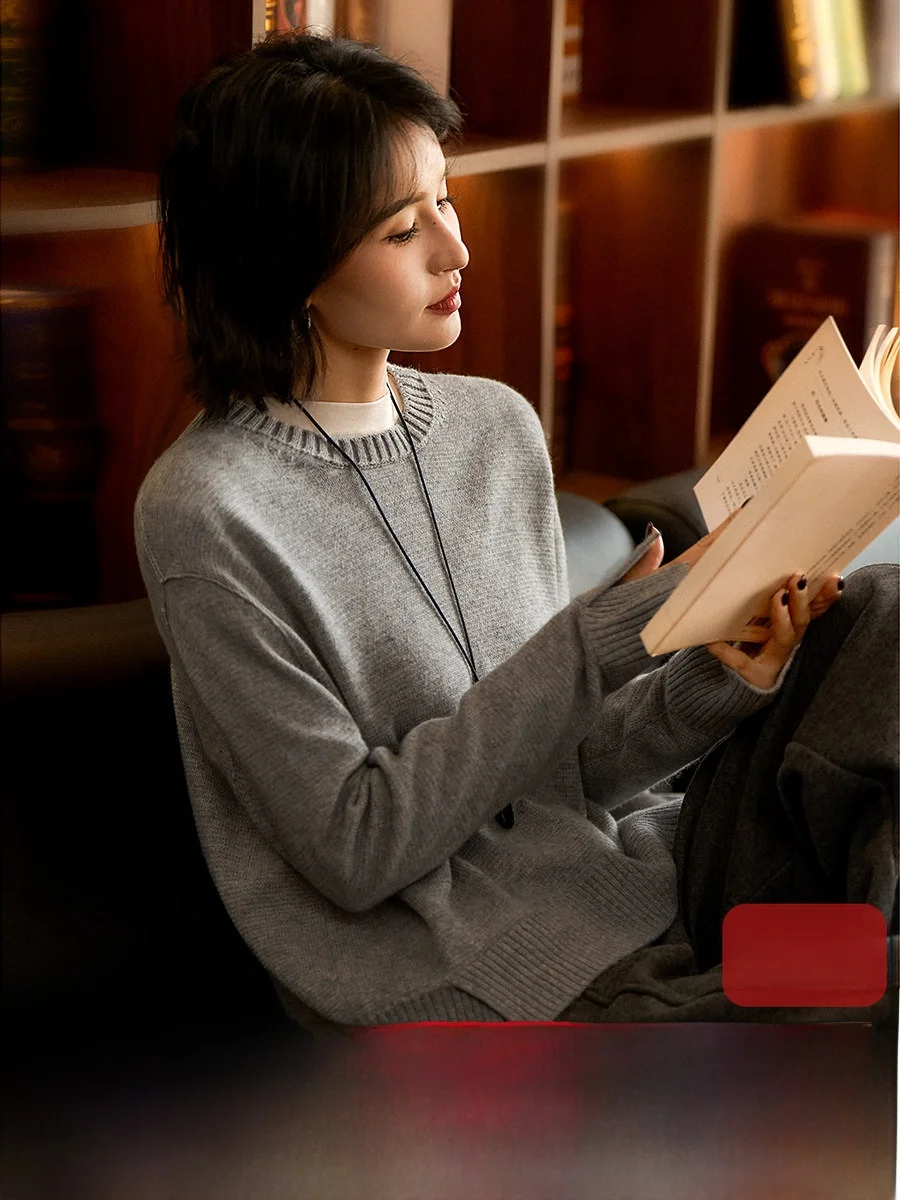 

Элегантный женский зимний свитер XiaoHanGe из роскошной шерсти, вязаный, круглый вырез, повседневный, стильный, длинный рукав, теплый, мягкий, модный...