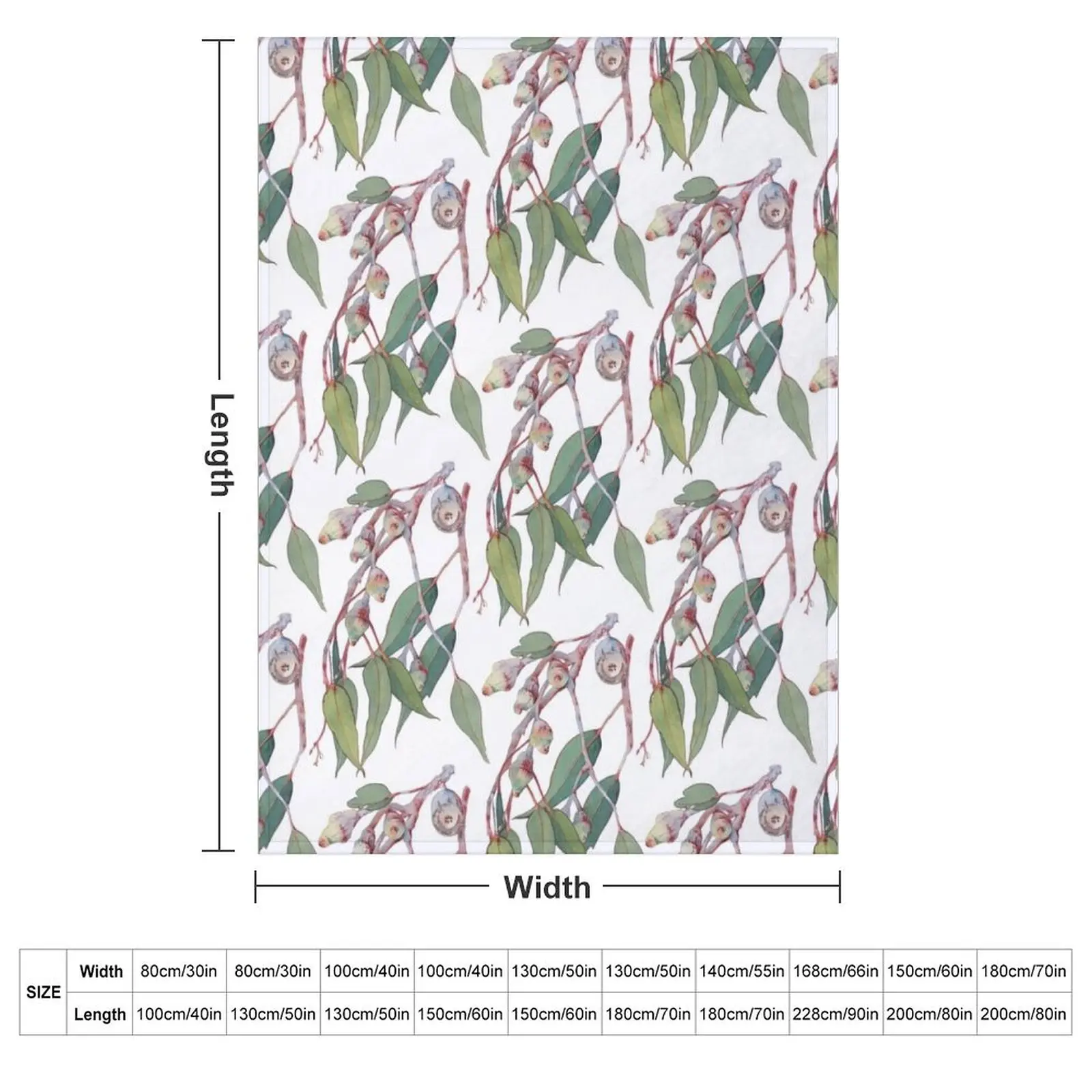 Australian native eucalyptus tree branch watercolour Throw Blanket Decoratives Cute Summer blankets ands Blankets