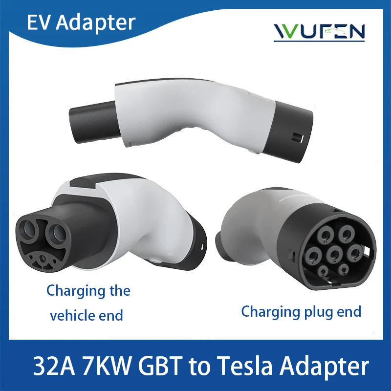 

7KW NACS Tesla Model 3 Y X S Car Adapter GBT to Tesla 32A Auto Parts 250V AC Charger For GBT Charger to Tesla Use Accessories