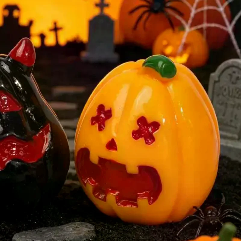Halloween Miniature Figurine Resin Skull Coffin House Chair Ornament for Micro Landscape Spooky Home Desktop Decor