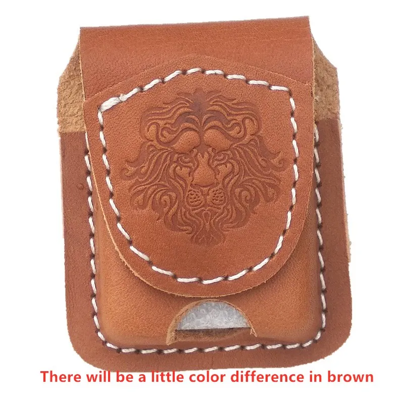 Genuine Leather Lighter Case Cowhide Custom Protective Sleeve Lighter Storage Holster Belt Bag Handmade for Zippo Lighter Shell