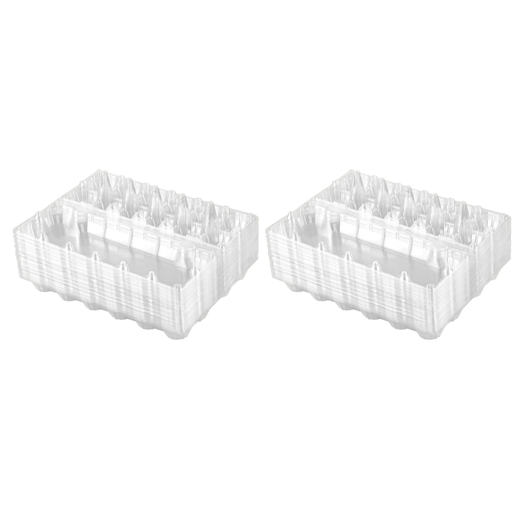 THIVN-48Pcs Plastic Egg Cartons Bulk Clear Chicken Egg Tray Holder For Family Pasture Chicken Farm Business Market- 12 Grids