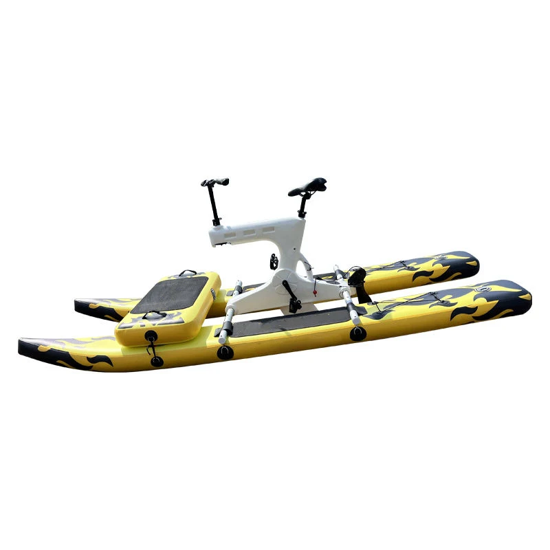 ODM/OEM PVC Inflatable Stand Up Paddle Board With Foot Pedals Blue Custom Logo Printed Outdoor Water Bike