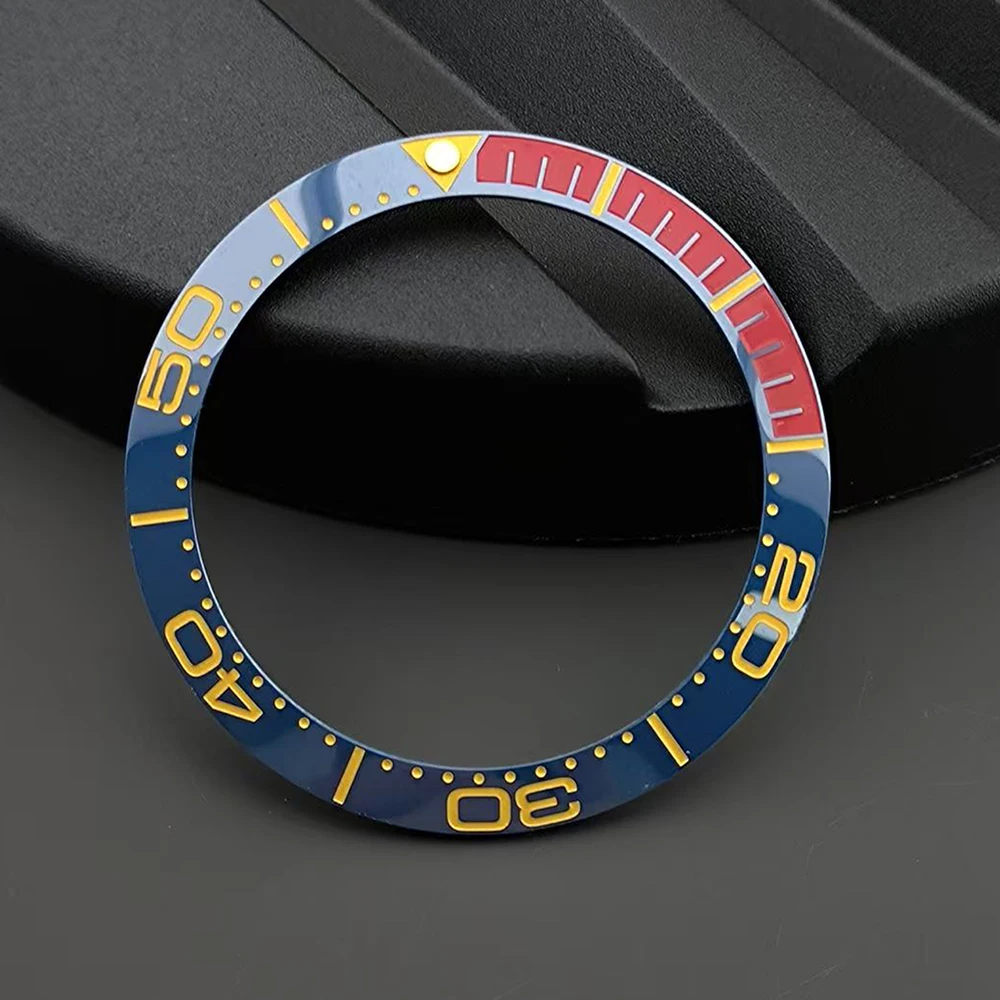 Watch bezel 38 * 30.5mm high-quality ceramic watch bezel inlaid ring inclined diving men's DIY watch modification accessories