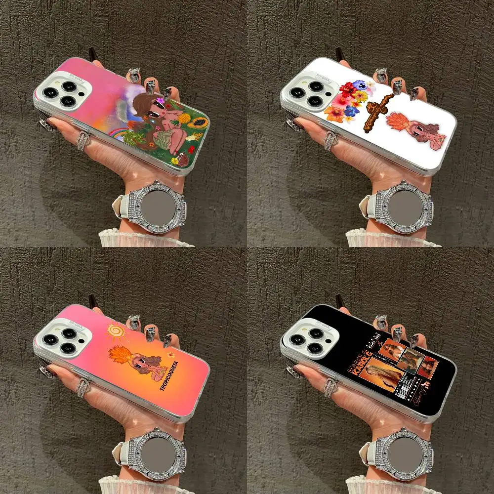 

K-Karol G Tropicoqueta Phone Case For iPhone 16,15,14,13,12,11,Mini,Pro,E,XS,SE4,MAX White Candy Matte Shell