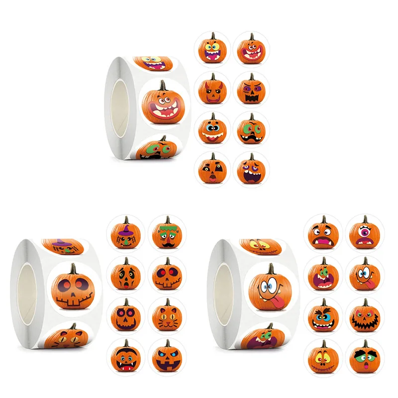 2024 500pcs Halloween Pumpkin Stickers Cartoon Anime Fun Mobile Phone Ipad Car Stick Gift Seal Scrolls Stickers Toys Girl Gift