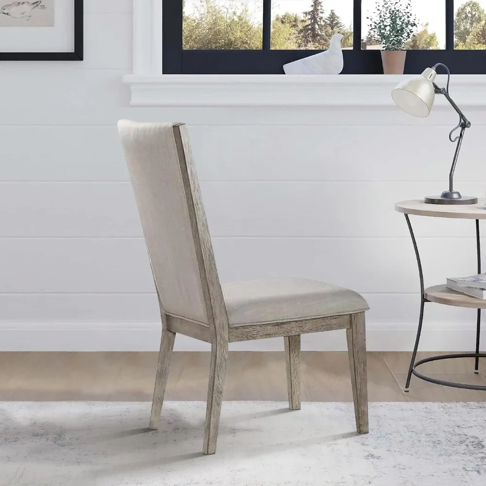 Furniture Rocky Side Chair, Set of 2, Fabric/Gray Oak