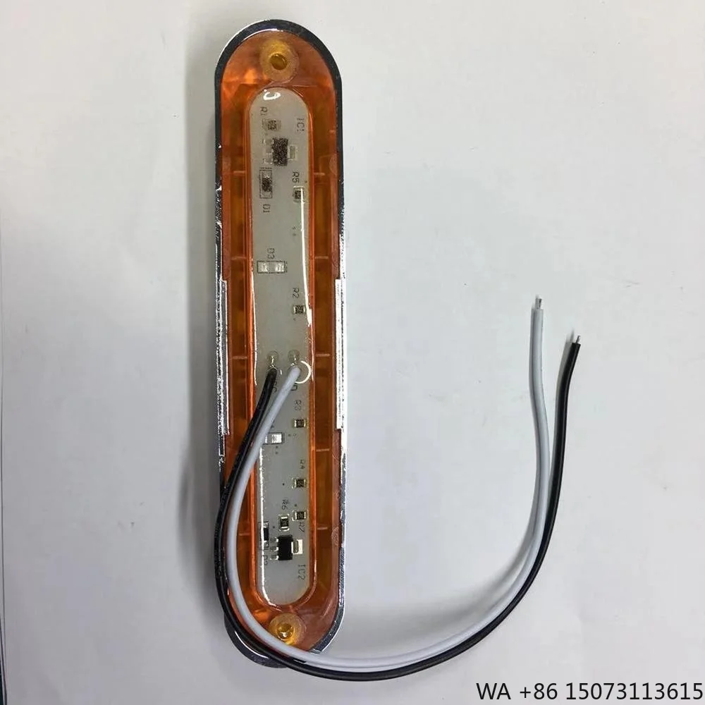 

Budget-Friendly Flame Painted Rectangular 10-30V 9 LED Red-Amber-White Side Light for Car Truck