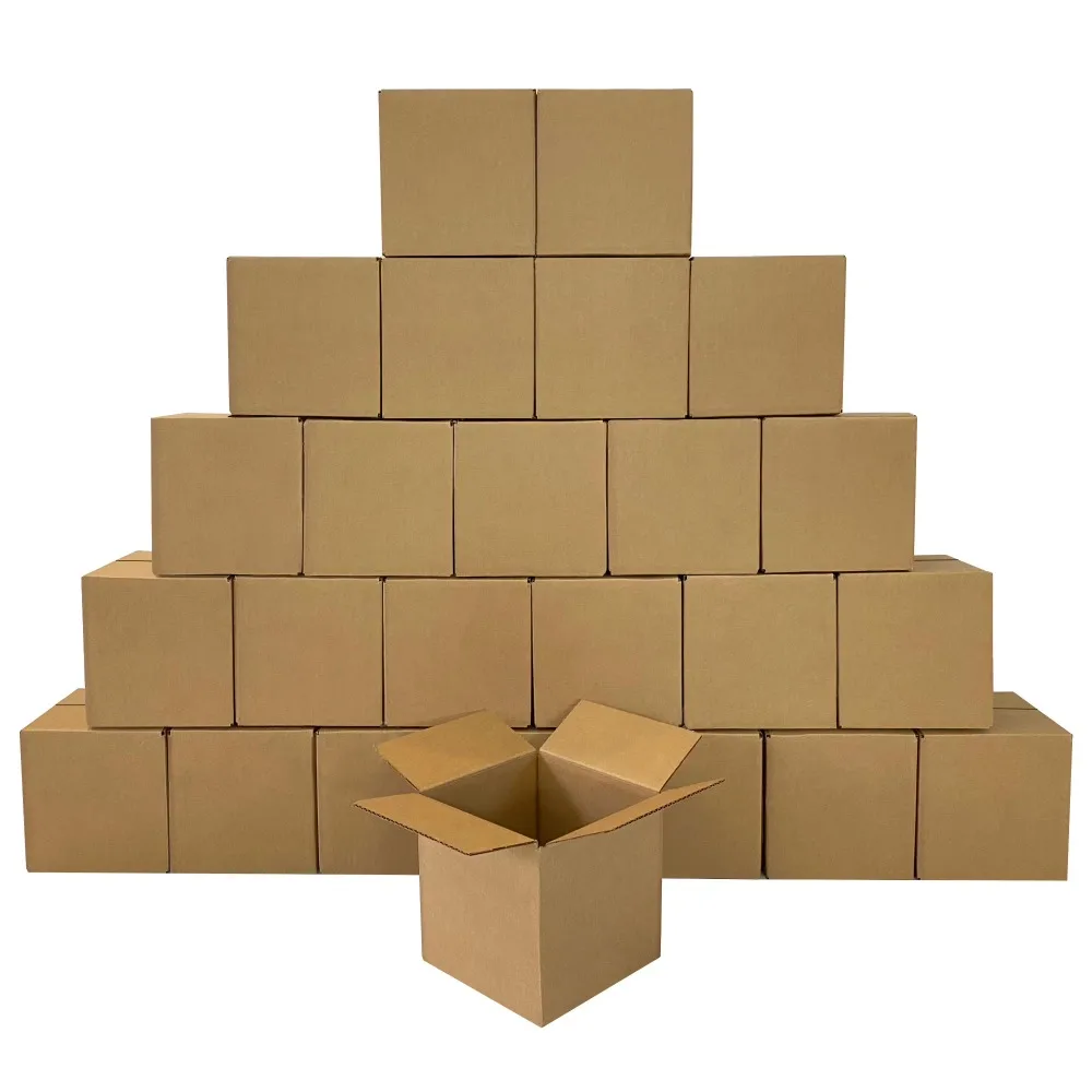 25 Pack 6x6x6 Inches Corrugated Cardboard Box Small Shipping Cube Boxes for Mailing Packing Moving Storage