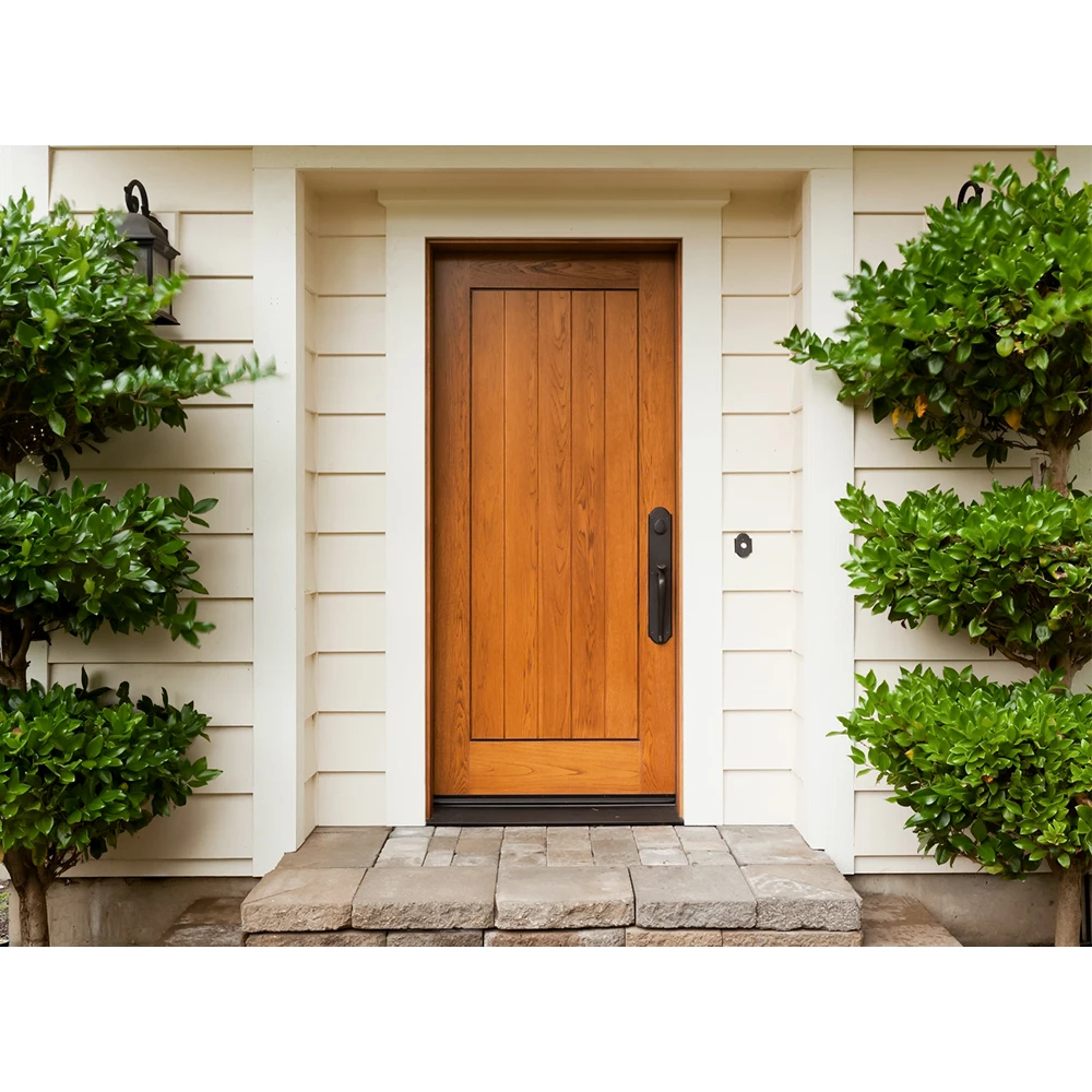 Georgia Luxury Timber Front Doors with Glass Panels and Smart Lock Offering Elegant Design and Advanced Security for Your Home