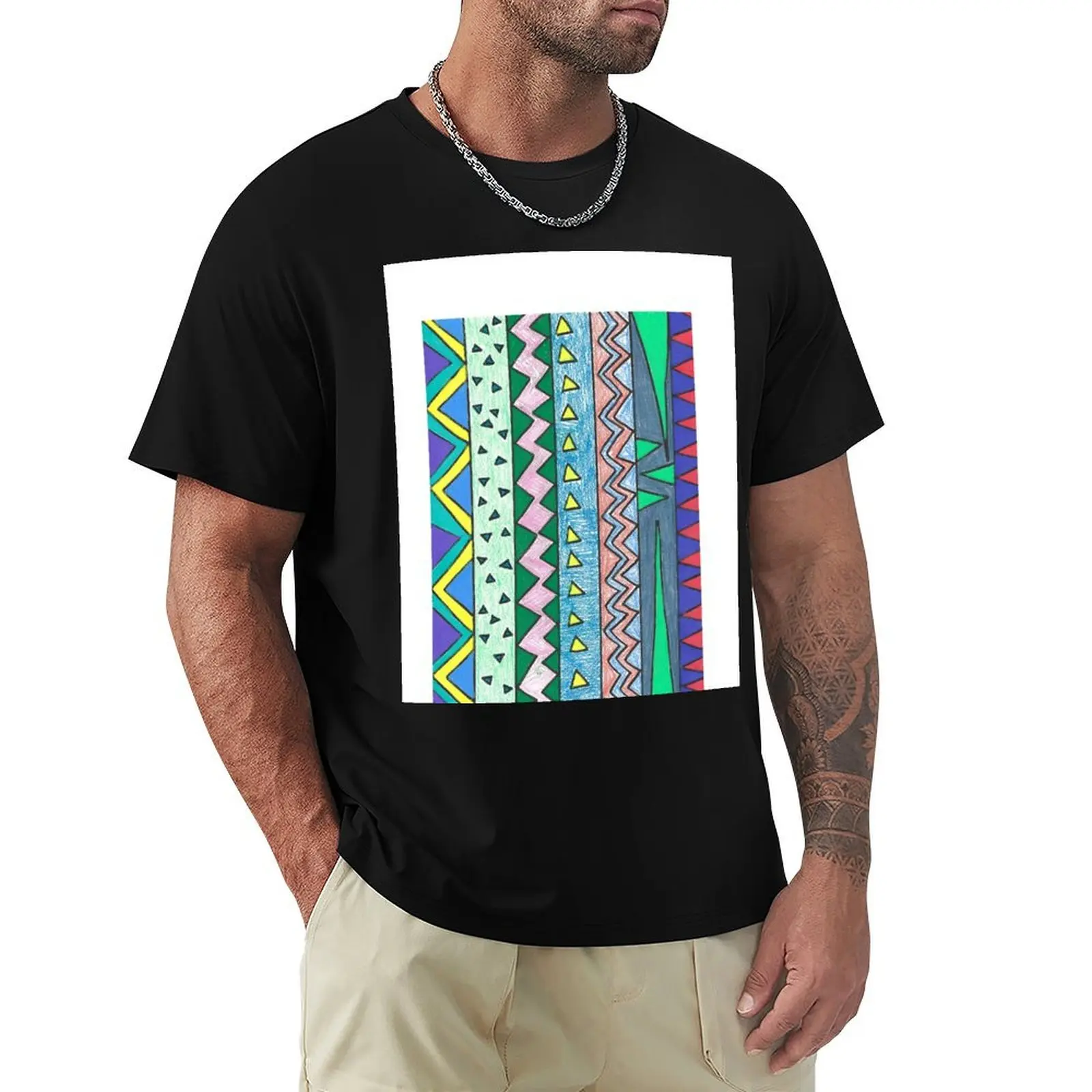 

Funky Pattern T-Shirt plus size clothes heavyweights plain t shirts men