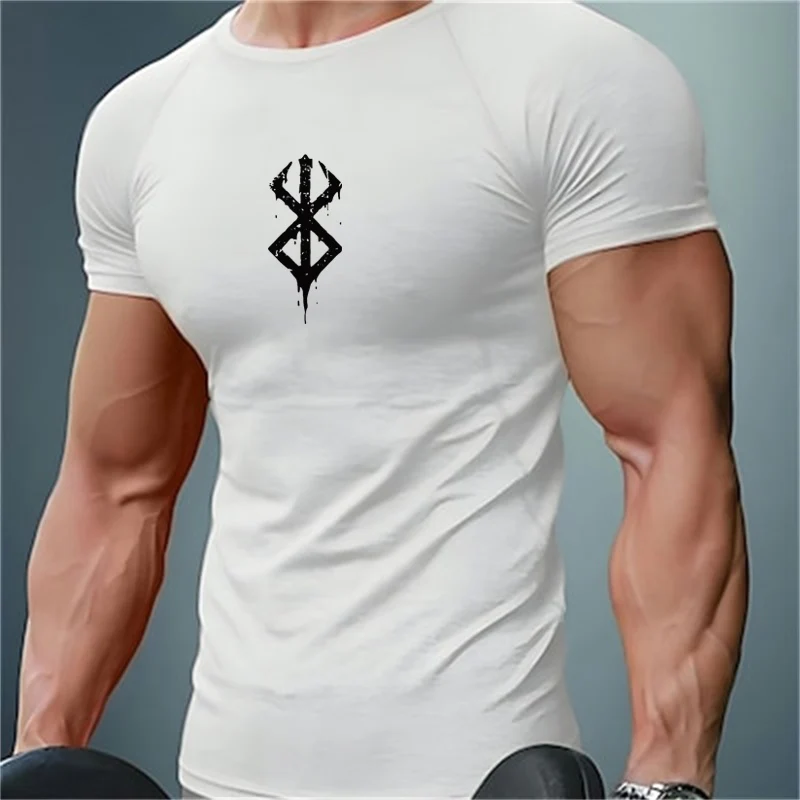 Men's Print Compression Shirts Summer Short Sleeve Rash Guard Gym Workout T-shirt Athletic Quick Dry Baselayer Undershirts Tops image 3