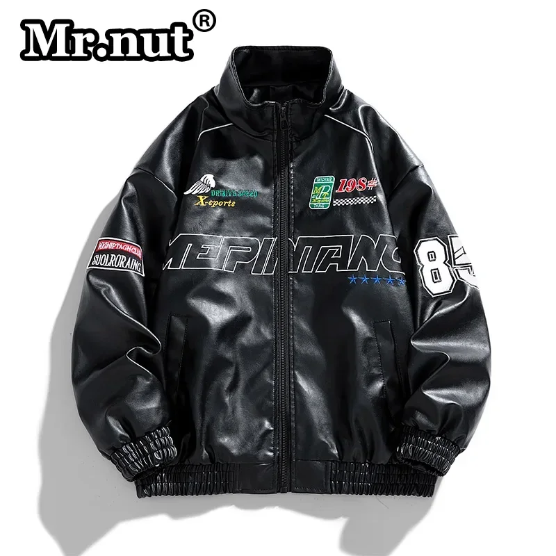 Mr.nut Autumn Winter Men Motorcycle Racing Clothing Leather Biker Jacket Popular Outdoor Waterproof Jackets Man Casual PU Coat