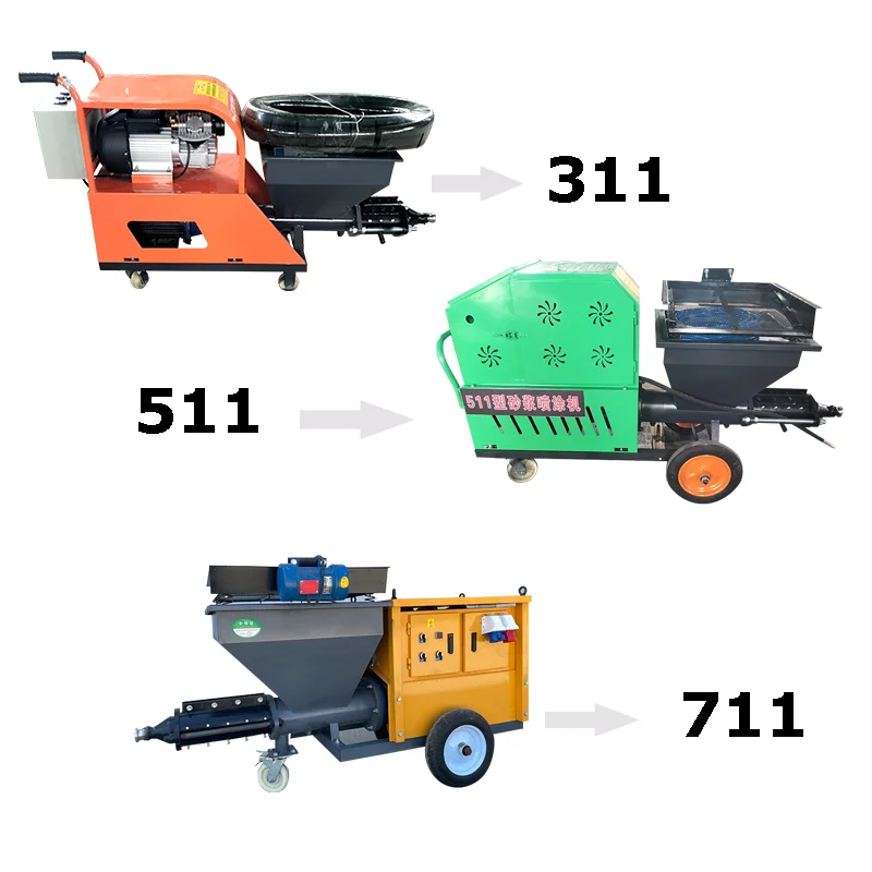 Mortar Spray Machines Diesel Model 711 Electric Concrete Mortar Spraying Mixing Pumping