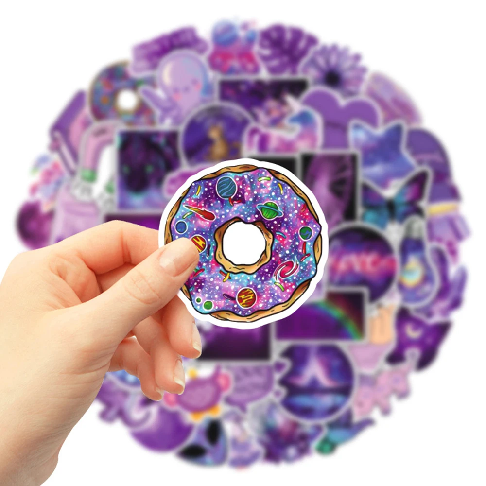 10/30/50pcs Cute Cartoon Purple Girl Stickers Laptop Scrapbook Luggage Phone Guitar Fridge Diary Decoration Sticker Decal Toy