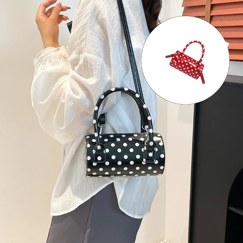 H3CB Elegant Dot Pattern Handbag Modern Design Lightweight PU Shoulder Bag Practical Crossbody Bag For Women Daily Use