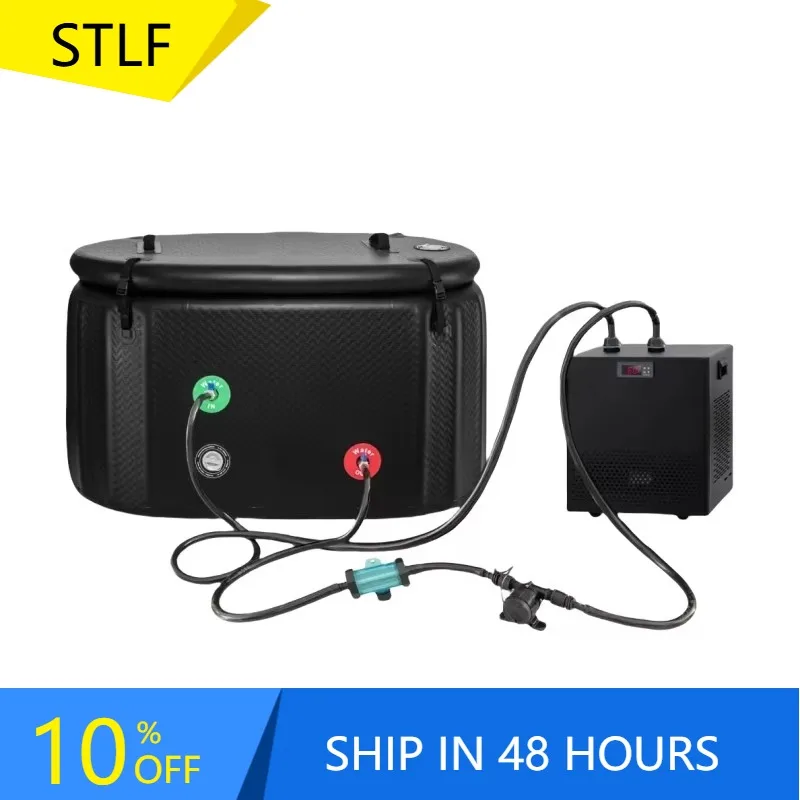YTYIN Vanace Athletes Sports Recovery XXL 735L 185 Gal Oval Inflatable Cold Plunge Ice Bath Tub With 0.5hp Water Chiller