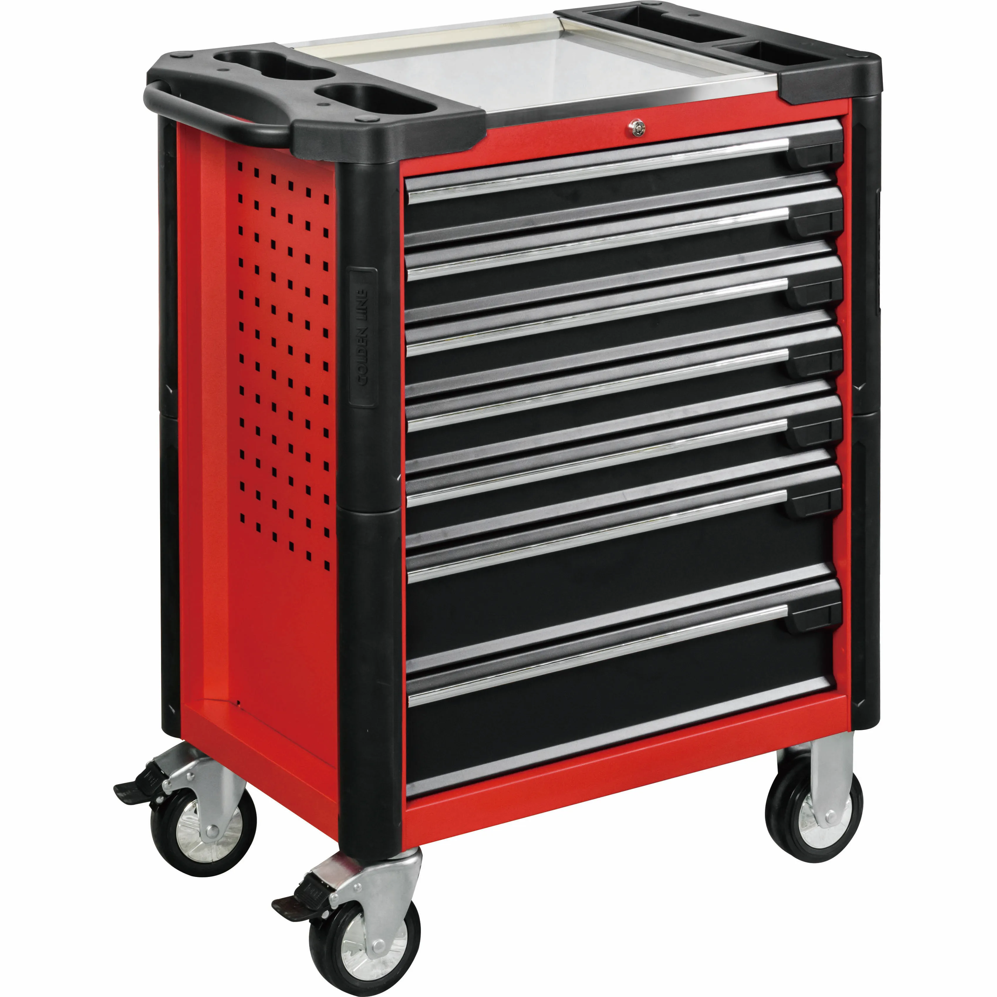 

7 Drawers Metal Roller Workshop Tool Trolley Cabinet Toolbox Chest With Top Tray