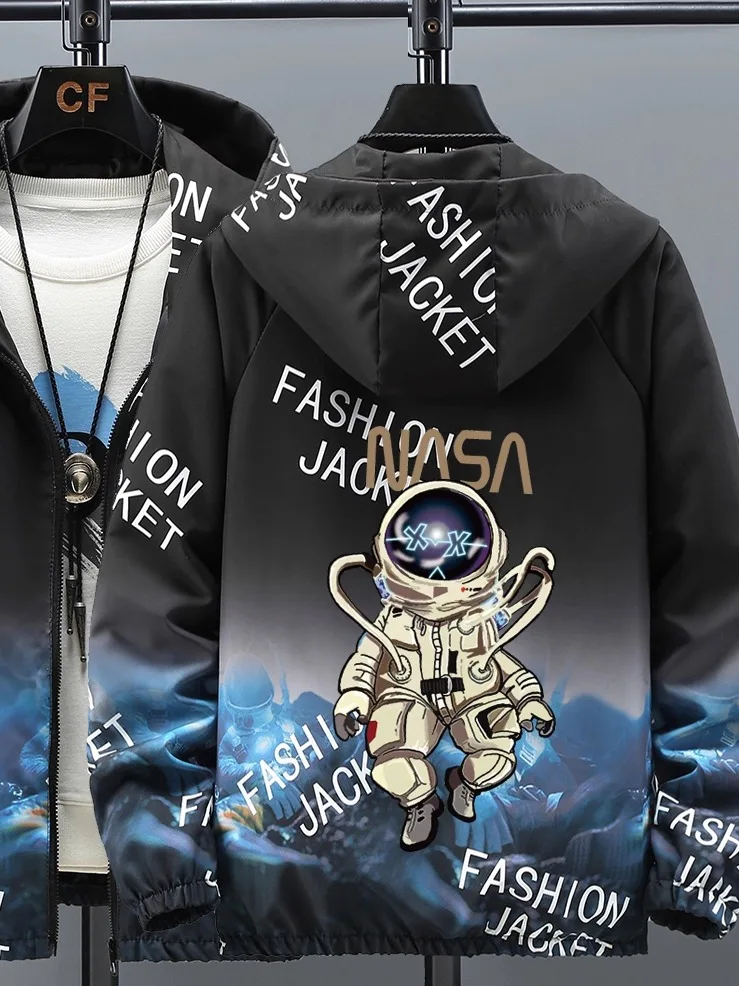 

New 2025 Spring Autumn Youth Jaet Coat Men's Sli Large Size Middle Children's Student Windbreaker Gown Coat