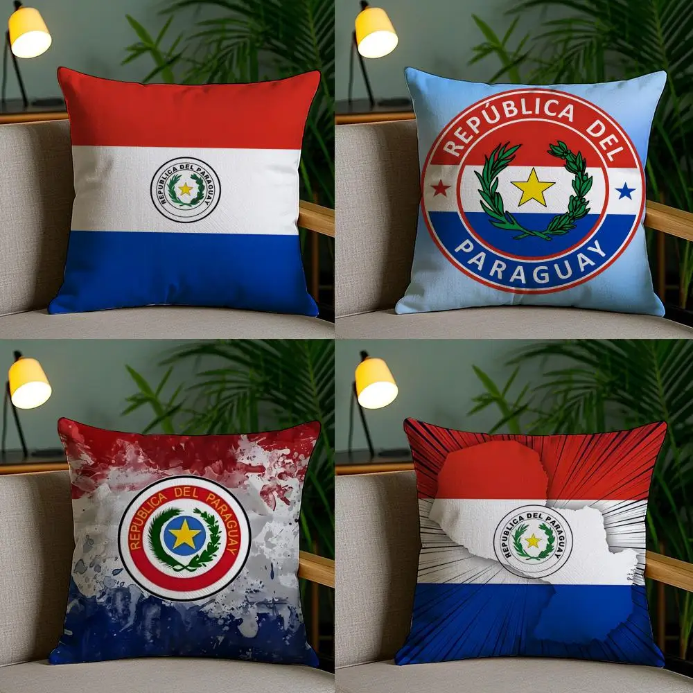 Paraguay PAR Flag Pillow Case Pillow Case Plush Fabric Soft Double Sided Print Home Sofa High Quality Cushion
