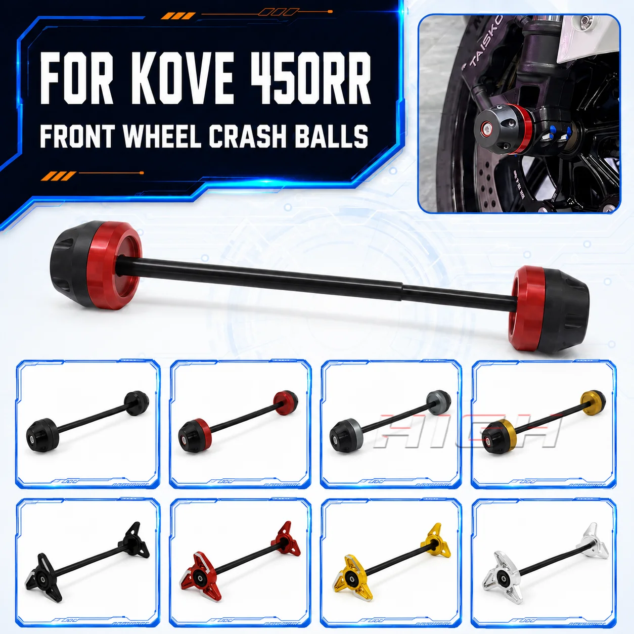 FIT FOR KOVE 450RR RR450 Crash Protector Ball Modified Front Wheel Anti‑Impact Slider