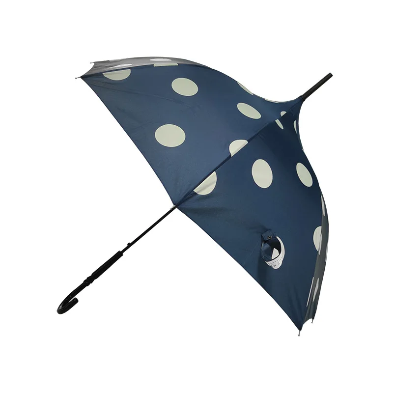 Cute Polka Dot Pagoda Umbrella  for Women Photography Straight Umbrella Sunny and Rainy Parasol Semi-automatic 8k Umbrella