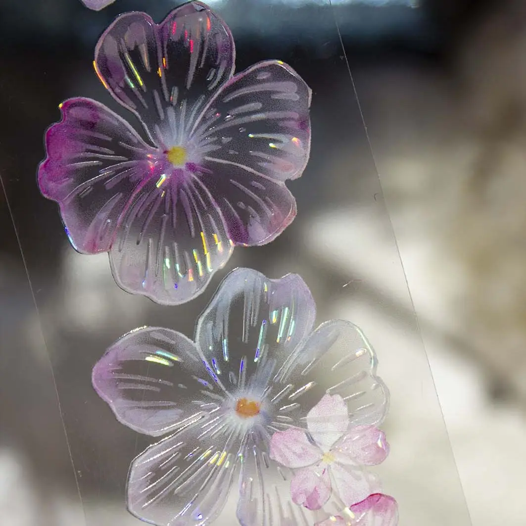 

Pink Cherry Blossom Floral Shiny Tape Pet Sakura Tape Semi-transparent Versatile
