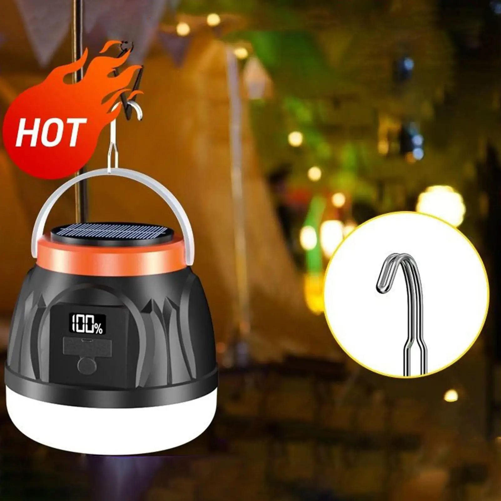 

Smart Digital Display Camping Light, 3-Mode Portable Outdoor Lamp With Long Battery Life For Party & Garden Decor drop shipping
