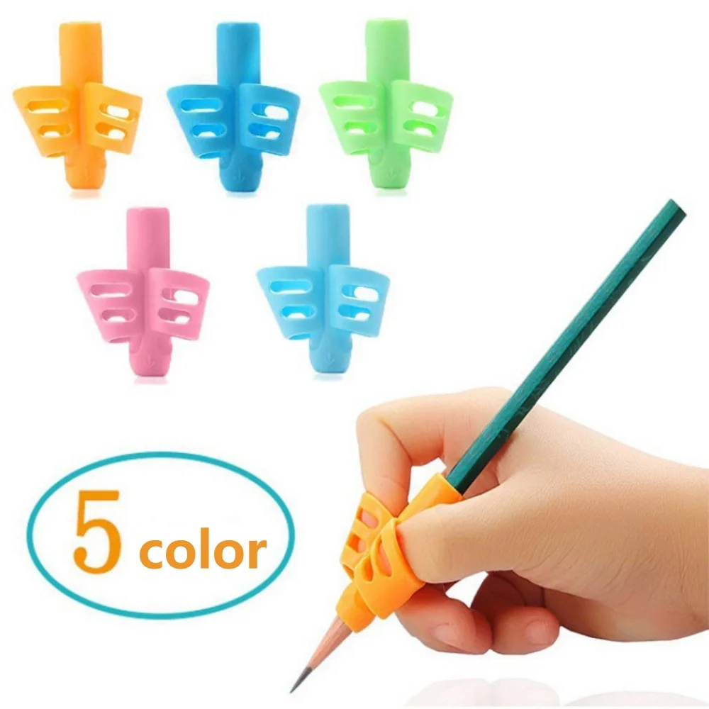 1 قطعة قلم رصاص السيليكا الناعم فهم ثلاثة أصابع هلام القلم السيطرة الأطفال الكتابة التدريب تصحيح أداة أقلام عقد للأطفال هدايا
