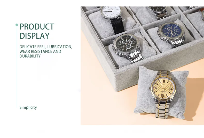 High Quality Luxury Velvet Jewelry Display Bracelet Watch Organizer Tray Bangle With Pillow Cushion