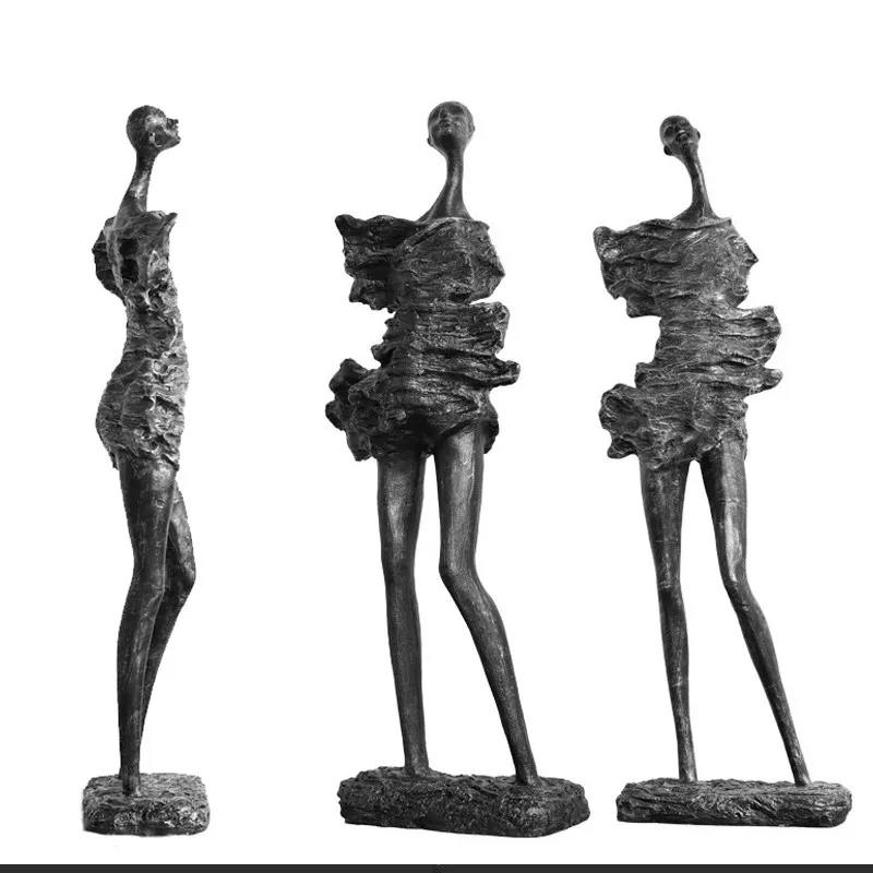 Floor-to-ceiling sculpture decoration office building sales department corridor abstract figure artwork modern living room