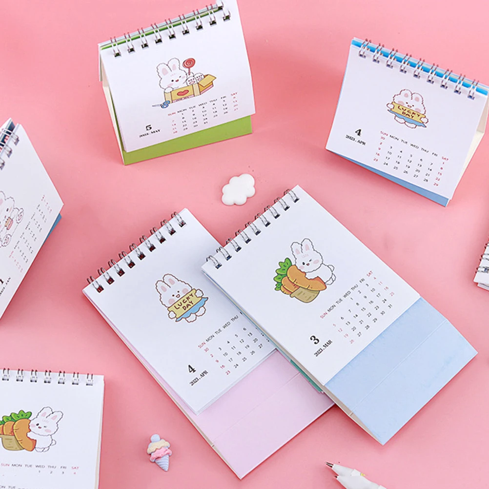 

2023 Mini Desk Calendar Paper Student Wall Calendars Perpetual Standing Simple Creative Practical Decorative Small
