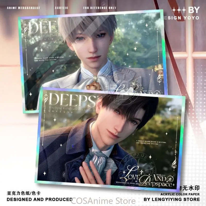 Love and Deepspace Xavier Zayne Anime Game Cosplay Acrylic Double Flash Coloured Paper Desk Stand Collection Card Xmas Gift view 3