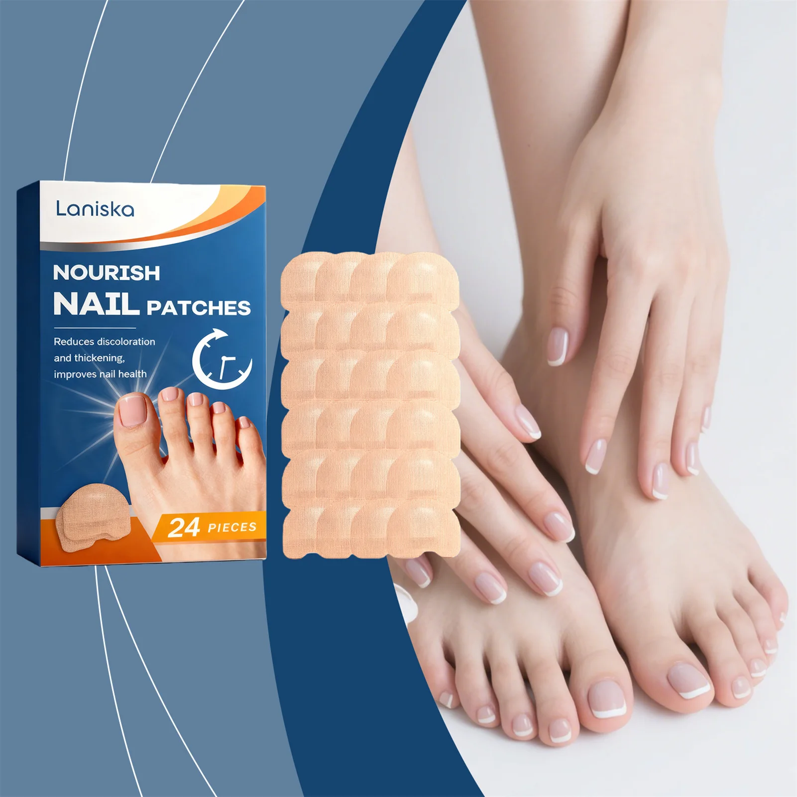 

24pcs Foot Nail Care Patches Moisturizing Nail Protective Patch Relieve Nail Inward Clasps Care Stickers Personal-Healthy Care