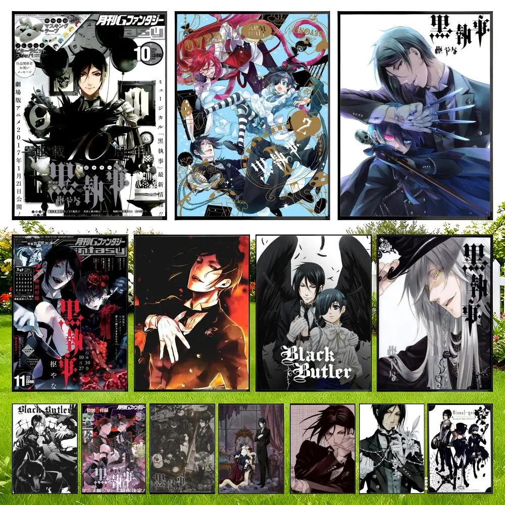 Cartoon Anime Black Butler Poster Easy To Install Self Adhesive HD Wall Decor Waterproof Tear Resistant Home  Perfect Gift