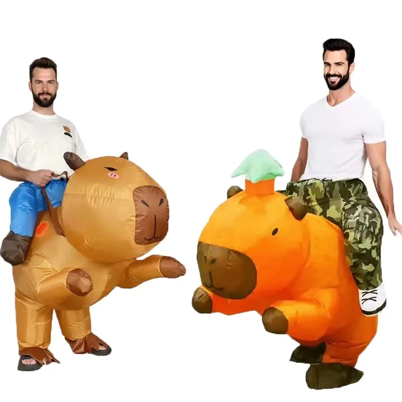 

Adult Kapi Bala Ride Inflatable Suit Fun Cosplay Wear Green Hat Air Blown Set Halloween Carnival Animal Imitation Party Prop New