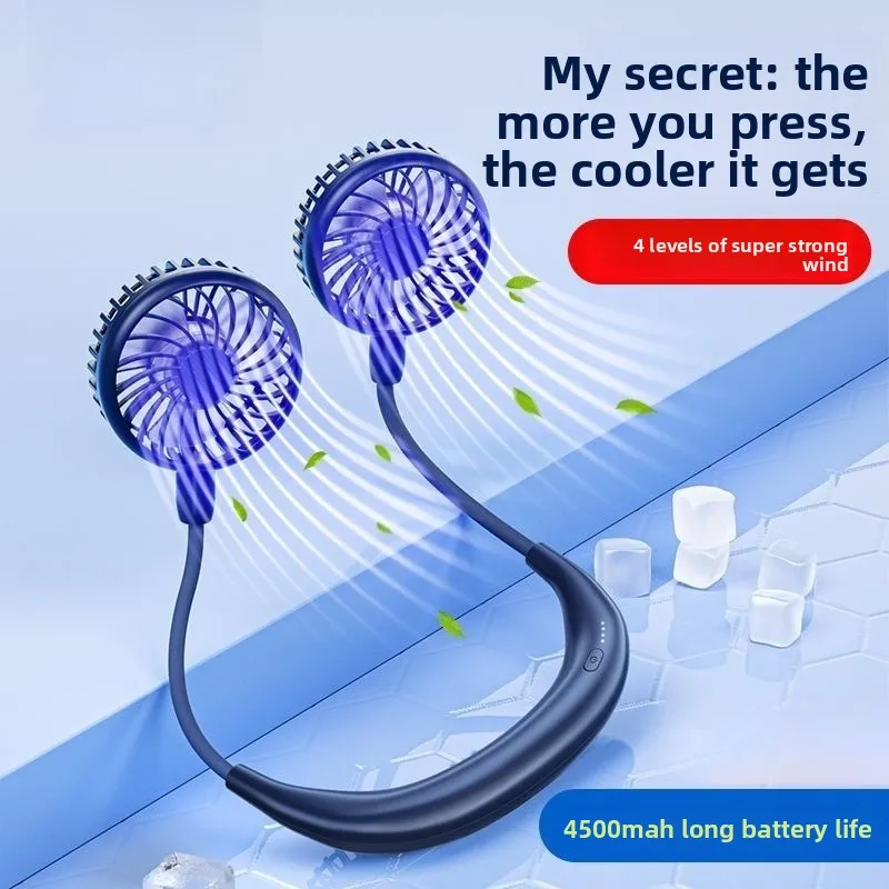 Neck Small Fan Portable Mini Lazy Neck Foldable Kitchen Desktop Outdoor Small Fan