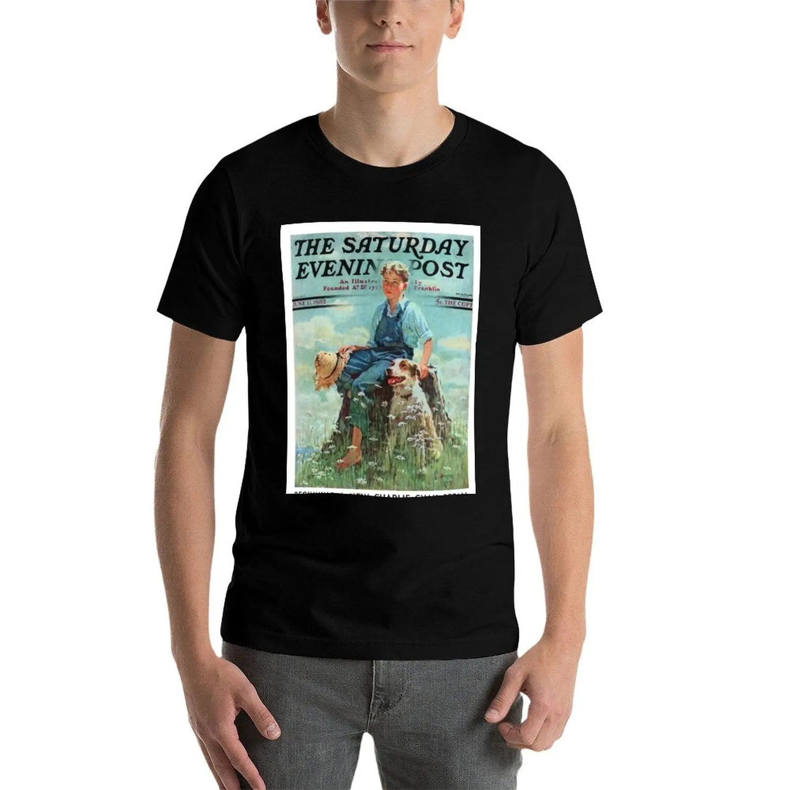 آخر الظلام السبت القطن تي يوجين آيفرد الفكاهة رجل تي شيرت مضحك قميص مساء تي شيرت قمصان جرافيك تي (1932) رجل -